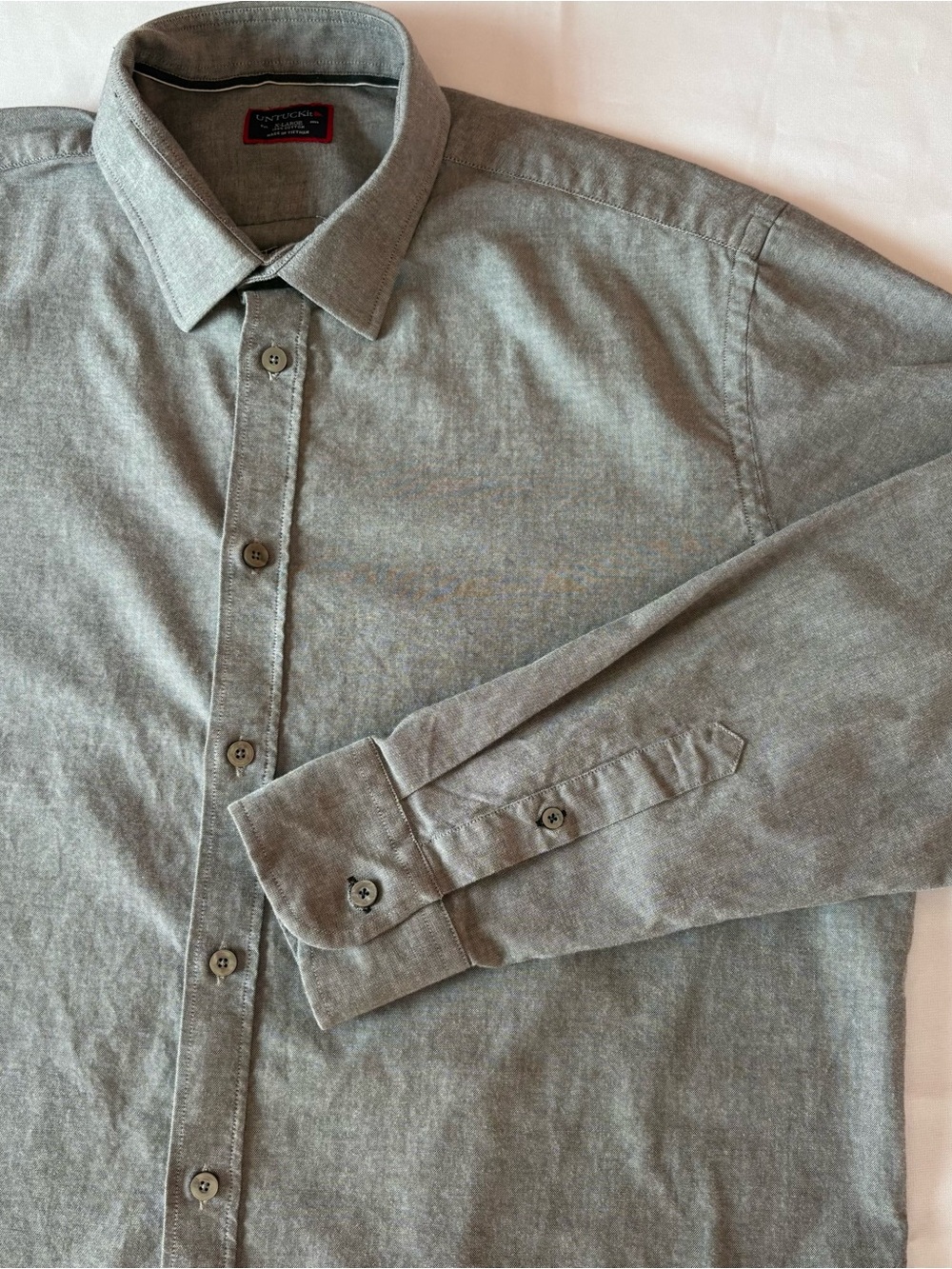 UNTUCKit Mens XL Grey Cotton Long Sleeve Shirt
